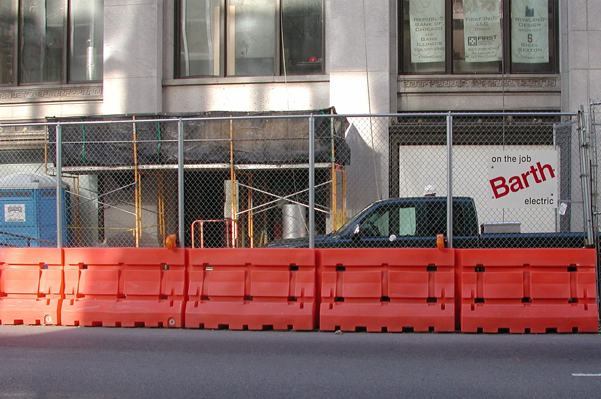 Jersey Barriers Westchester Scaffolding Sidewalk shed installation gallery photo in Westchester County