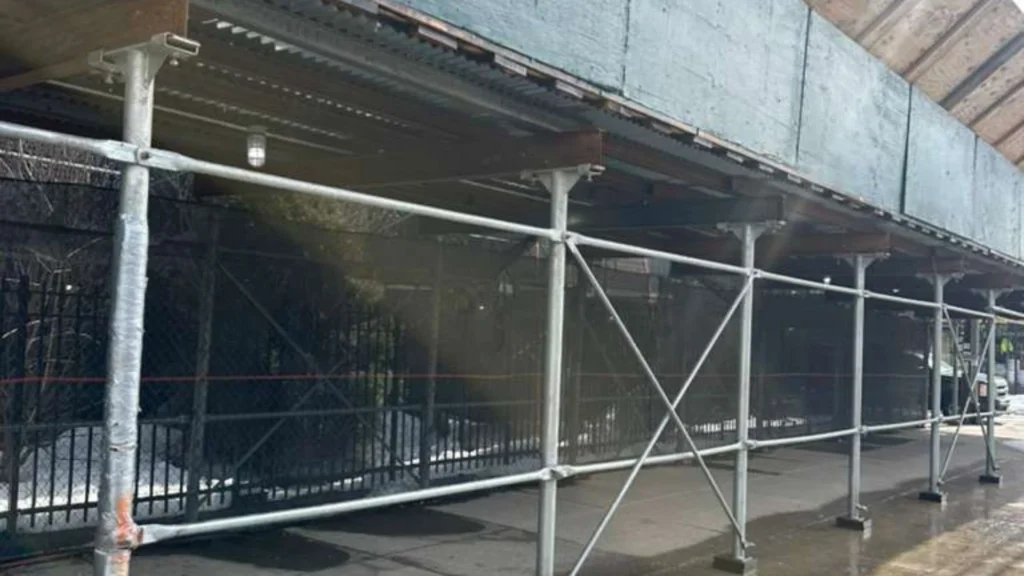 Sidewalk shed and scaffolding installation in Westchester NY